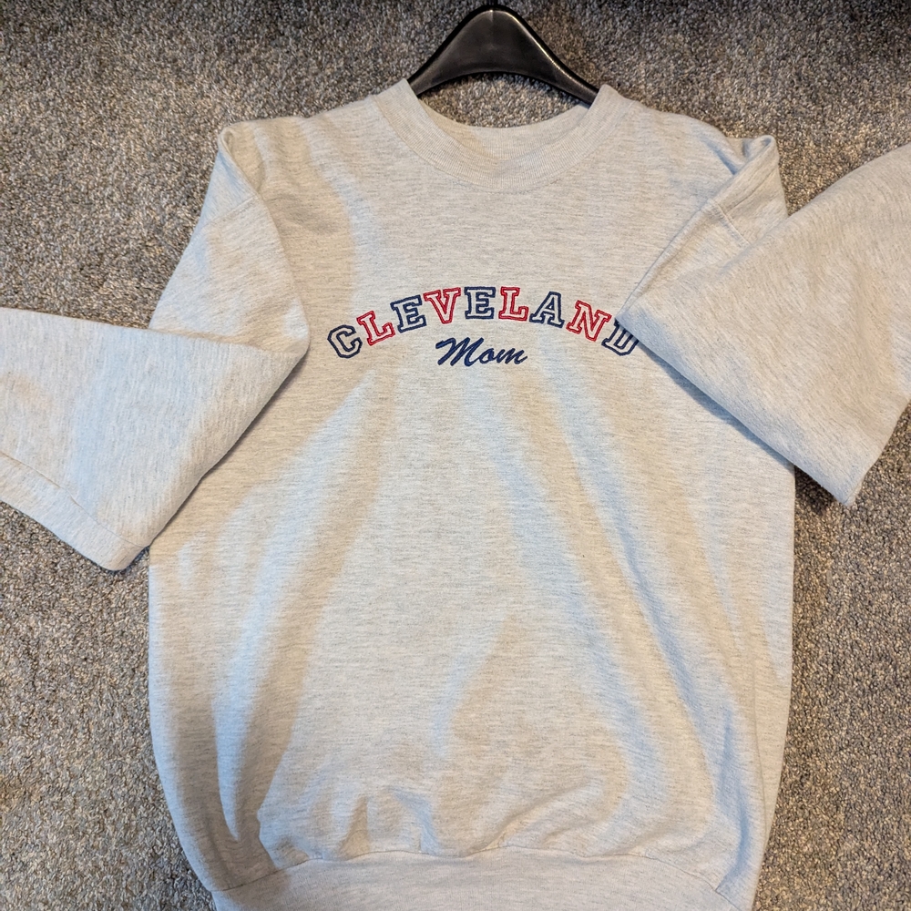 Gray Cleveland Mom Sweatshirt